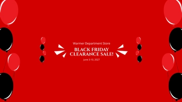 Free Black Friday Clearance Sale YouTube Banner Template to Edit Online