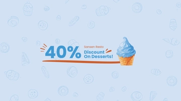 Free Food Discount Youtube Banner Template to Edit Online
