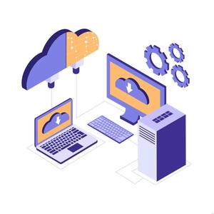 Isometric Cloud Database Illustration