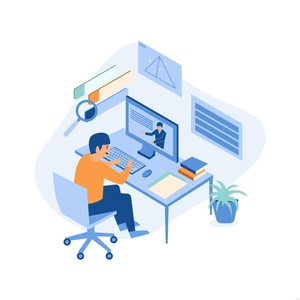 Online School Isometric Illustration