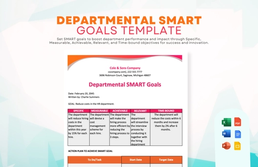 Departmental Smart Goals Template