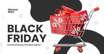 Free Simple Black Friday Facebook Post Template to Edit Online