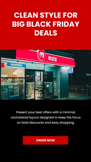 Free Simple Black Friday Instagram Story Template to Edit Online