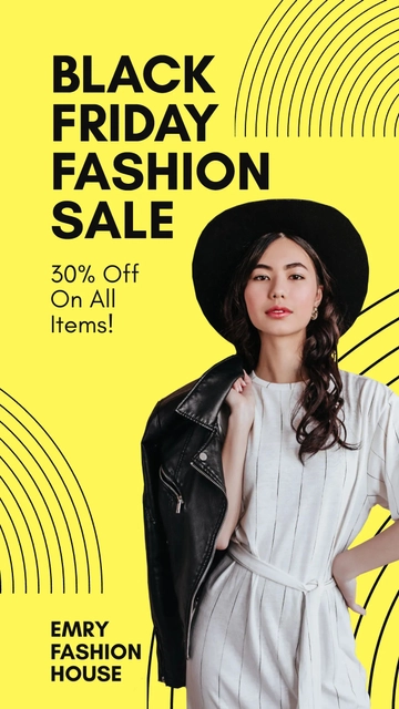 Free Black Friday Fashion Sale Whatsapp Post Template to Edit Online