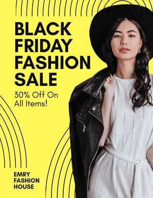 Black Friday Fashion Sale Flyer Template