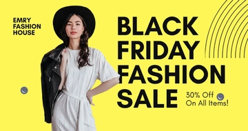 Free Black Friday Fashion Sale Facebook Post Template to Edit Online