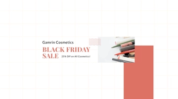 Free Black Friday Cosmetics Sale YouTube Banner Template to Edit Online
