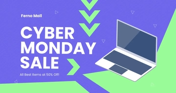 Free Cyber Monday Sales Event Facebook Post Template to Edit Online