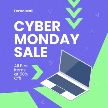 Free Cyber Monday Sales Event Instagram Post Template to Edit Online