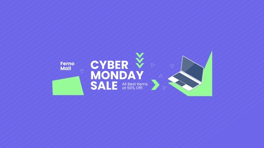 Free Cyber Monday Sales Event Youtube Banner Template to Edit Online