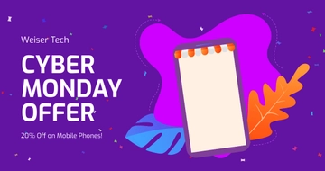 Free Cyber Monday Offer Facebook Post Template to Edit Online