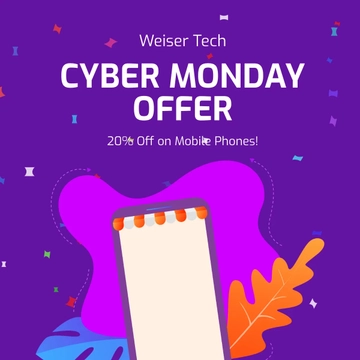 Free Cyber Monday Offer Instagram Post Template to Edit Online