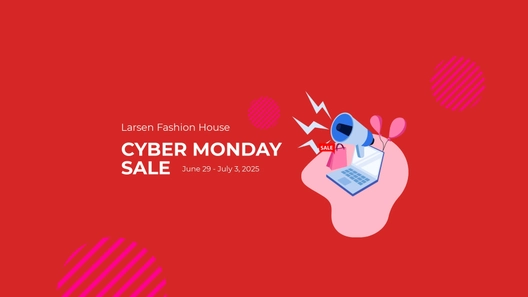 Free Cyber Monday Sale Announcement Youtube Banner Template to Edit Online