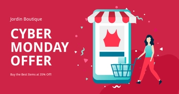 Free Animated Cyber Monday Facebook Post Template to Edit Online
