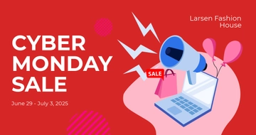 Free Cyber Monday Sale Announcement Facebook Post Template to Edit Online