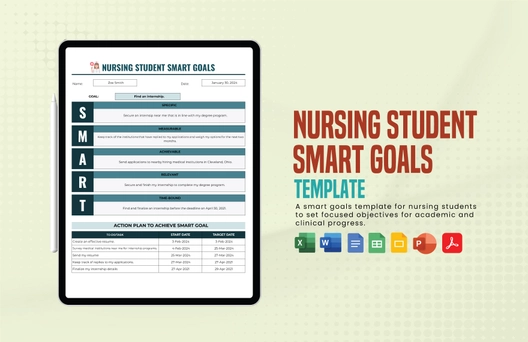 Nursing Student Smart Goals Template