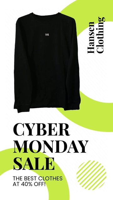 Free Cyber Monday Clothing Sale Whatsapp Post Template to Edit Online