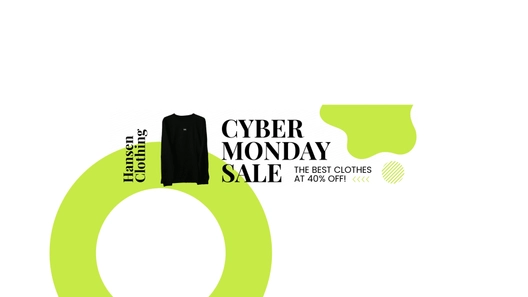 Free Cyber Monday Clothing Sale Youtube Banner Template to Edit Online
