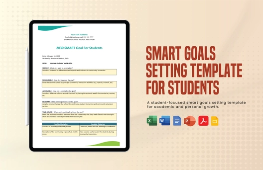 Smart Goals Setting Template for Students