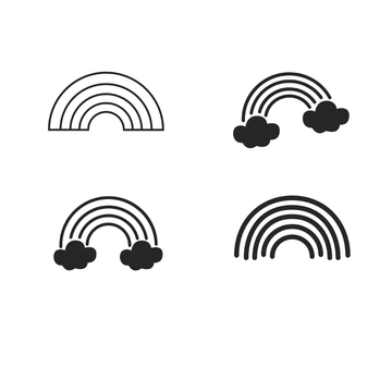 Free Black And White Rainbow Clipart Template to Edit Online