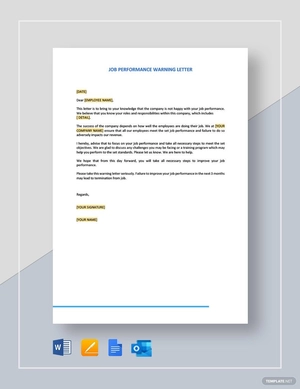 Simple Job Performance Warning Letter