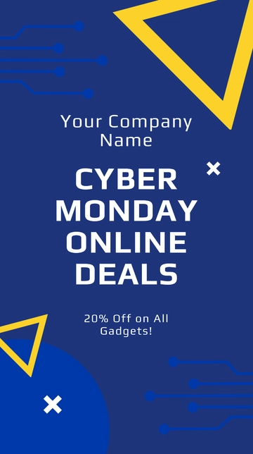 Free Cyber Monday Online Deals Instagram Story Template to Edit Online