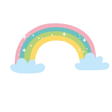 Free Rainbow Cartoon Clipart Template to Edit Online