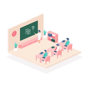 School Isometric Illustration