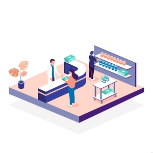 Pharmacy Isometric Illustration