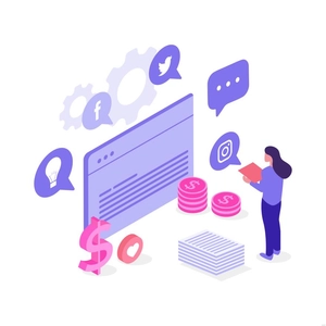 Digital Marketing Isometric Illustration