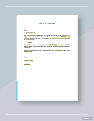 Letter of Demotion