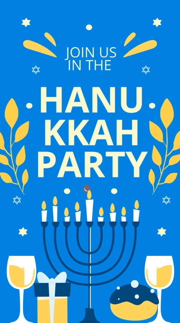 Free Hanukkah Party Whatsapp Post Template to Edit Online