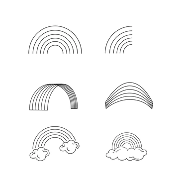 Free Rainbow Outline Clipart Template to Edit Online