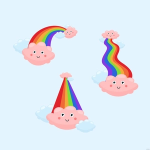 Small Cartoon Rainbow Vector