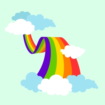 Free Flowing Rainbow Clipart Template to Edit Online