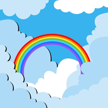 Free Cloud and Rainbow Clipart Template to Edit Online