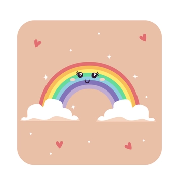 Free Cute Rainbow Clipart Template to Edit Online