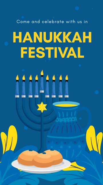 Free Hanukkah Festival Whatsapp Post Template to Edit Online