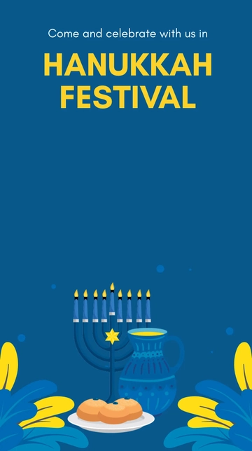 Free Hanukkah Festival Snapchat Geofilter Template to Edit Online