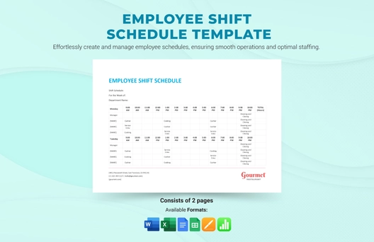 Employee Shift Schedule Template
