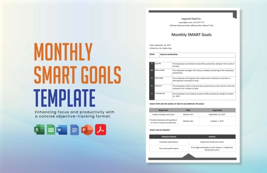 Monthly Smart Goals Template