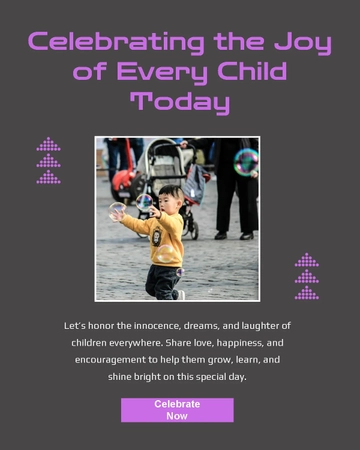 Free Happy Childrens Day Instagram Post Template to Edit Online