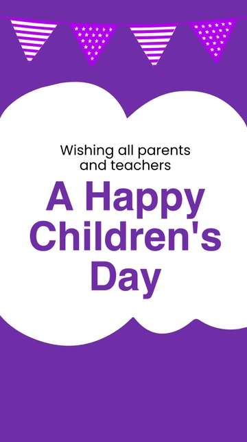Free Happy Childrens Day Instagram Story Template to Edit Online