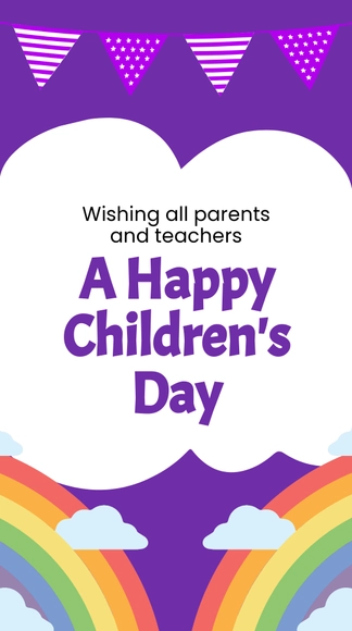 Free Happy Childrens Day Whatsapp Post Template to Edit Online