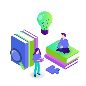 Isometric Books Illustration