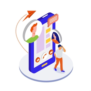 Isometric Chat Illustration