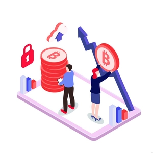 Isometric Cryptocurrency Illustration