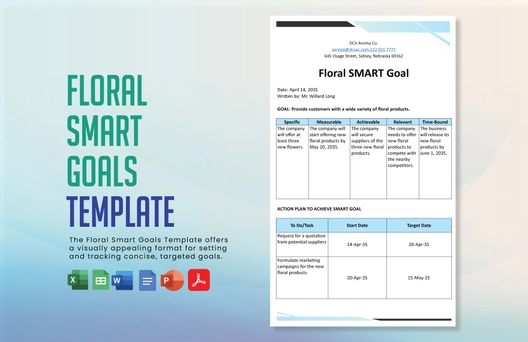 Floral Smart Goal Template