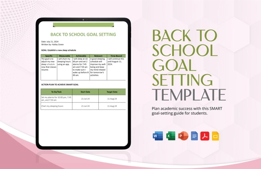 Back to School Goal Setting Template