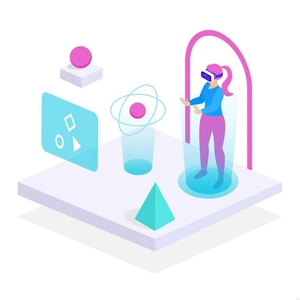 Isometric Virtual Reality Illustration